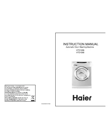 Haier HTD1268 Instruction Manual first page preview