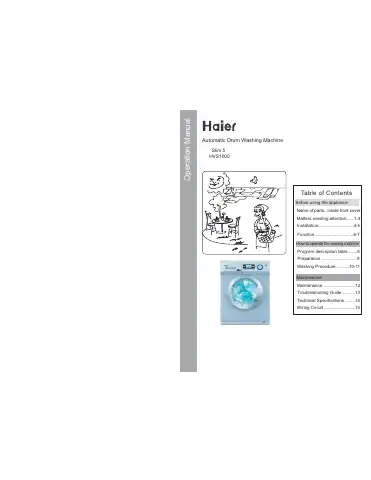 Haier HVS1000 Operation Manual first page preview