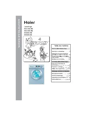 Haier HVS1000ME Notice D'utilisationl first page preview