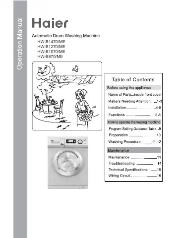Haier HW-B1070 Operation Manual first page preview