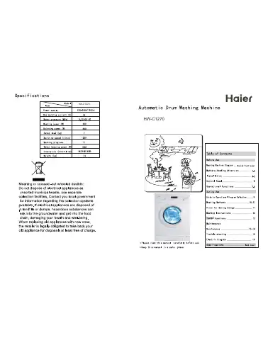 Haier HW-C1270 User Manual first page preview