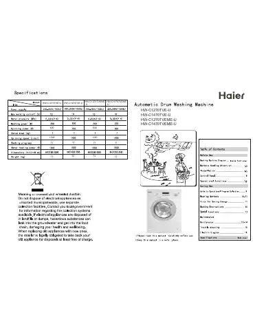 Haier HW-C1270TVE-U Manual first page preview