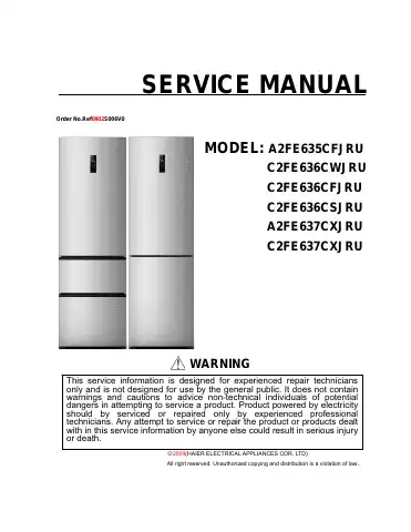 Haier A2FE635CFJRU Service Manual first page preview