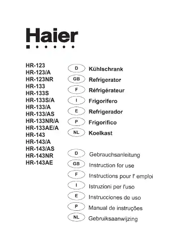 Haier HR-123/A User Manual first page preview