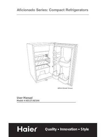 Haier AES27 User Manual first page preview