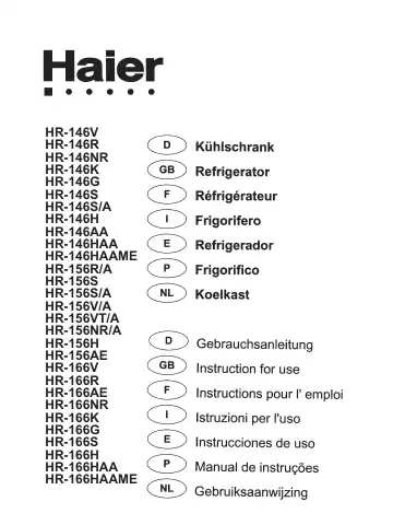 Haier HR-146 User Manual first page preview