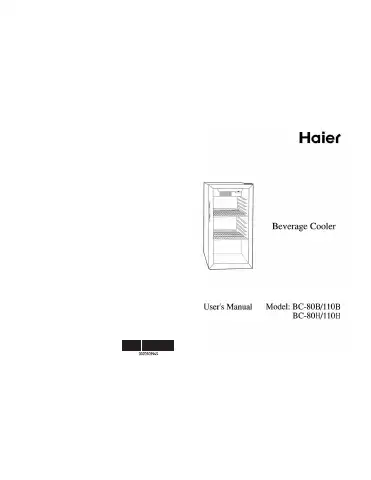 Haier BC-110B User Manual first page preview