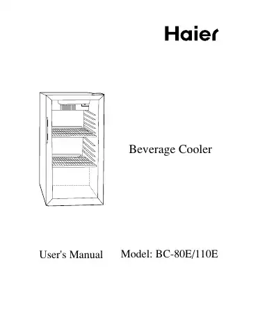 Haier BC-110E User Manual first page preview