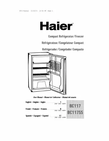 Haier BC117SS User Manual first page preview
