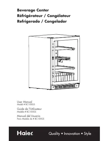 Haier BC100GS User Manual first page preview