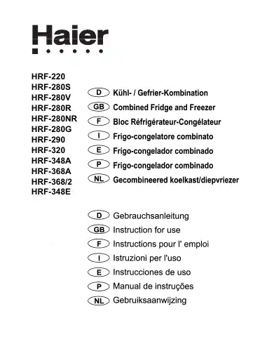 Haier HRF-220 User Manual first page preview