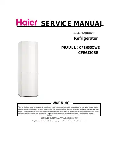 Haier CFE633CWE Service Manual first page preview