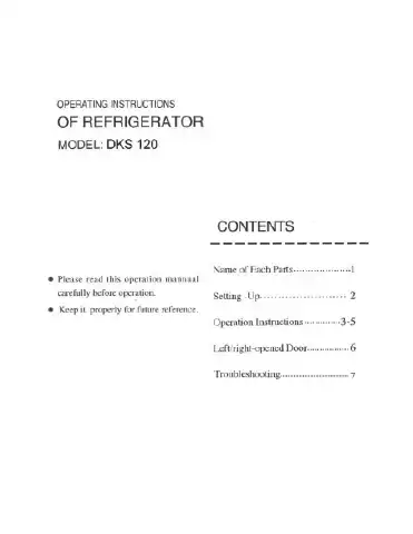 Haier DKS 120 User Manual first page preview
