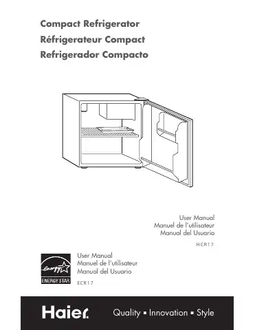 Haier ECR1 7 User Manual first page preview