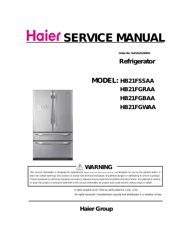 Haier HB21FSSAA Service Manual first page preview