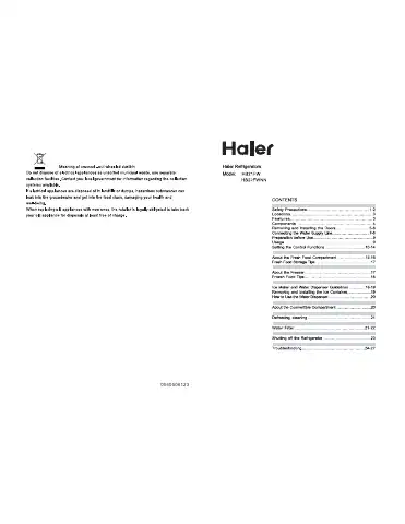 Haier HB22FWNN User Manual first page preview