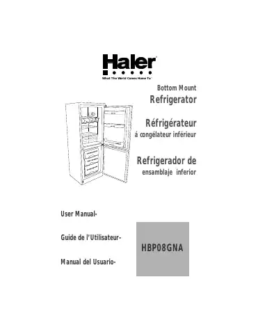 Haier HBP08GNA - 01-02 User Manual first page preview