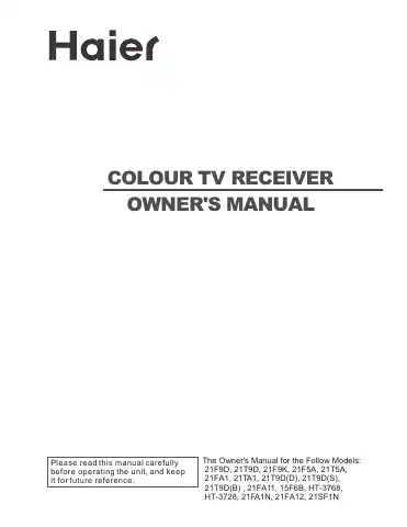 Haier 15F6B Owner's Manual first page preview