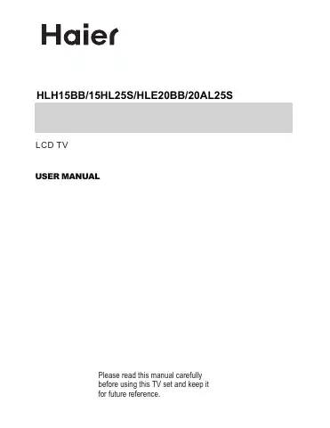 Haier HLH15BB User Manual first page preview
