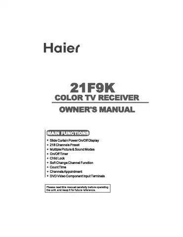 Haier 21F98-CD Owner's Manual first page preview