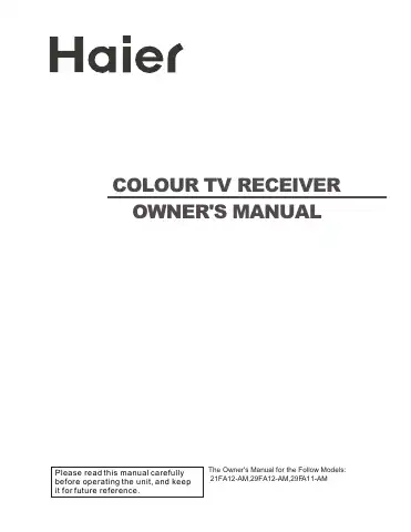Haier 21FA12-AM Owner's Manual first page preview