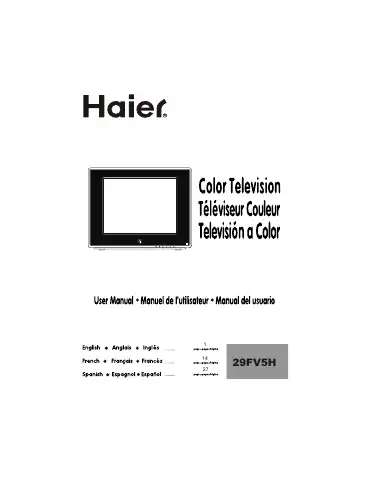 Haier 29FV5H User Manual first page preview