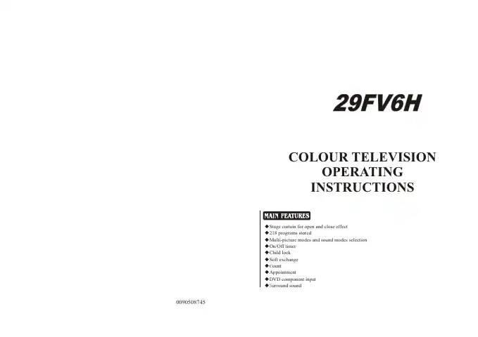 Haier 29FV6H Operating Instructions Manual first page preview