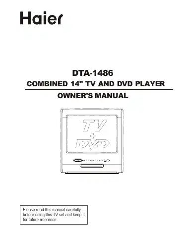 Haier DTA-1486 Owner's Manual first page preview