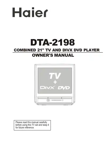 Haier DTA-2198PF Owner's Manual first page preview