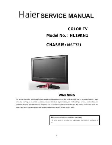 Haier HL19KN1 Service Manual first page preview