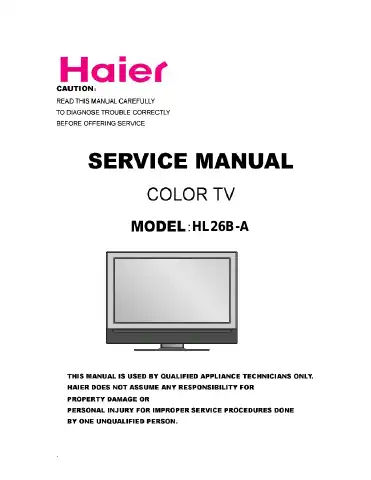 Haier HL26B-A Service Manual first page preview