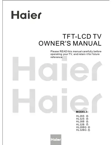 Haier HL26B Owner's Manual first page preview