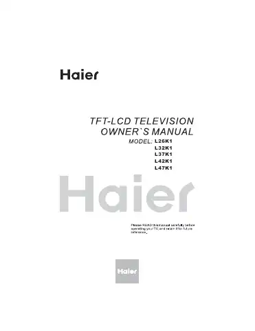 Haier HL26K1 Owner's Manual first page preview