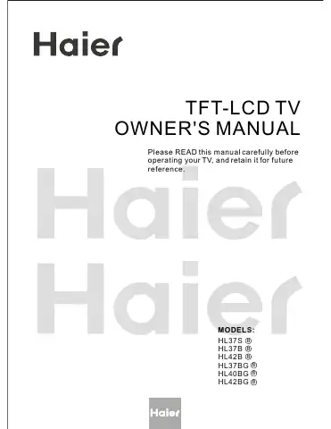 Haier HL37B Owner's Manual first page preview
