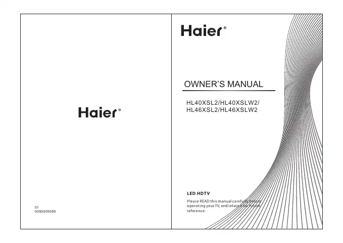 Haier HL40XSL2a Owner's Manual first page preview