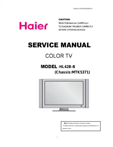 Haier HL42B-B Service Manual first page preview