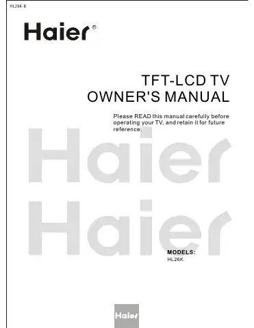 Haier HL26K Owner's Manual first page preview