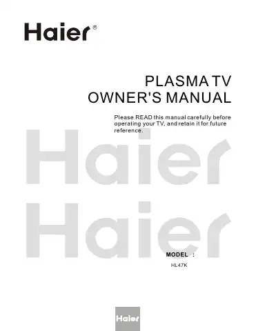 Haier HL47K Owner's Manual first page preview