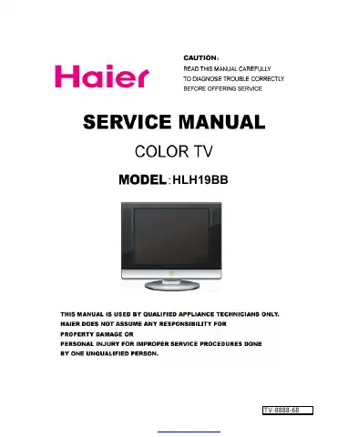 Haier HLH19BB Service Manual first page preview