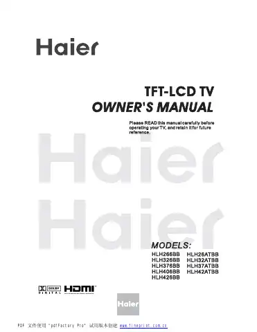 Haier HLH266BB Owner's Manual first page preview