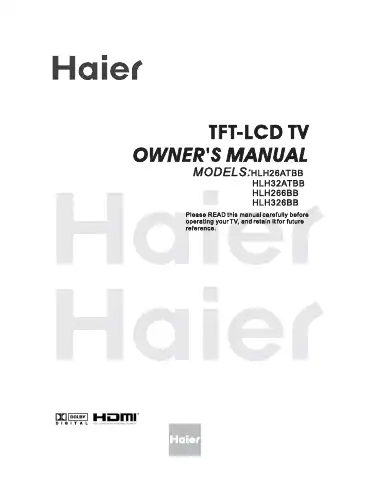 Haier HLH26ATBB Owner's Manual first page preview