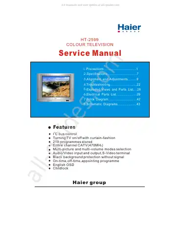 Haier HT-2599 Service Manual first page preview