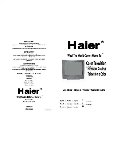 Haier HTN13R12 User Manual first page preview