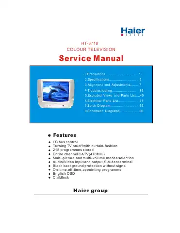Haier HT-3718 Service Manual first page preview