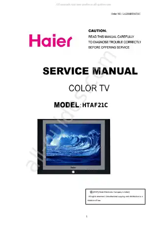 Haier HTAF21C Service Manual first page preview