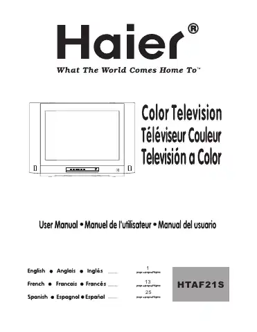 Haier HTAF21S User Manual first page preview