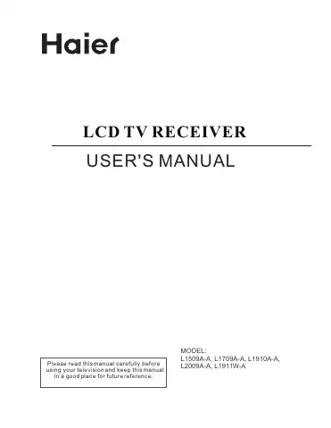 Haier L1509A-A User Manual first page preview