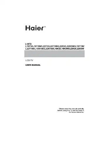 Haier L19T3W User Manual first page preview