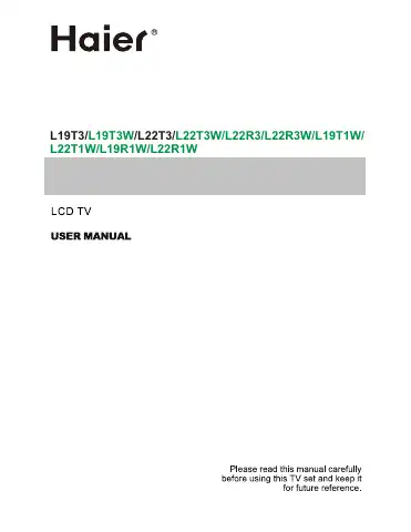Haier L22T3W User Manual first page preview