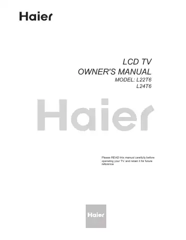 Haier L24T6 Owner's Manual first page preview